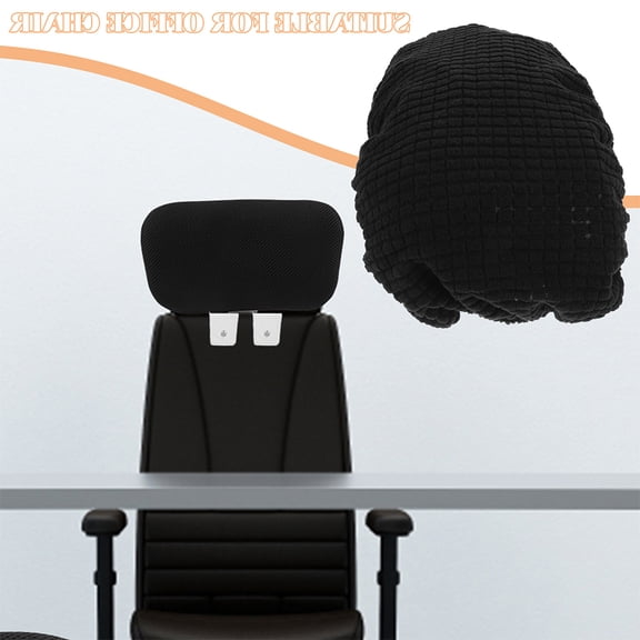BESTYASH Comfortable Black Waterproof Headrest Cover for Home Use 2Pcs