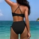 thumbnail image 4 of Traje de baño de 2 piezas para mujer, trajes de baño para mujer, bikini de cintura alta con escote en V y cordón ajustable, conjunto de traje de baño dividido para mujer, 4 of 9