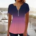 thumbnail image 2 of Delayuji Short Sleeve Womens Tops 2025 Spring Neck Casual Print Tunic T Shirts Womens Tops Purple Xxl Polyester,Spandex Short Sleeve Shirts for Women, 2 of 5