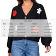 thumbnail image 3 of Edvintorg Cropped Cardigan for Women Halloween V Neck Loose Casual Knit Sweater Lightweight Open Front Top Women Clothing Black S-XL, 3 of 8