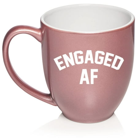 

Engaged AF Funny Engagement Ceramic Coffee Mug Tea Cup Gift for Her Him Women Men Sister Daughter Engagement Party Cute Family Girlfriend Fiancé Birthday Anniversary (16oz Rose Gold)