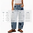 thumbnail image 3 of Zulora Women's Bohemian Print Wide Leg Jeans High Waisted Loose Fit Flowy Denim Pants for Summer Casual Wear, 3 of 7