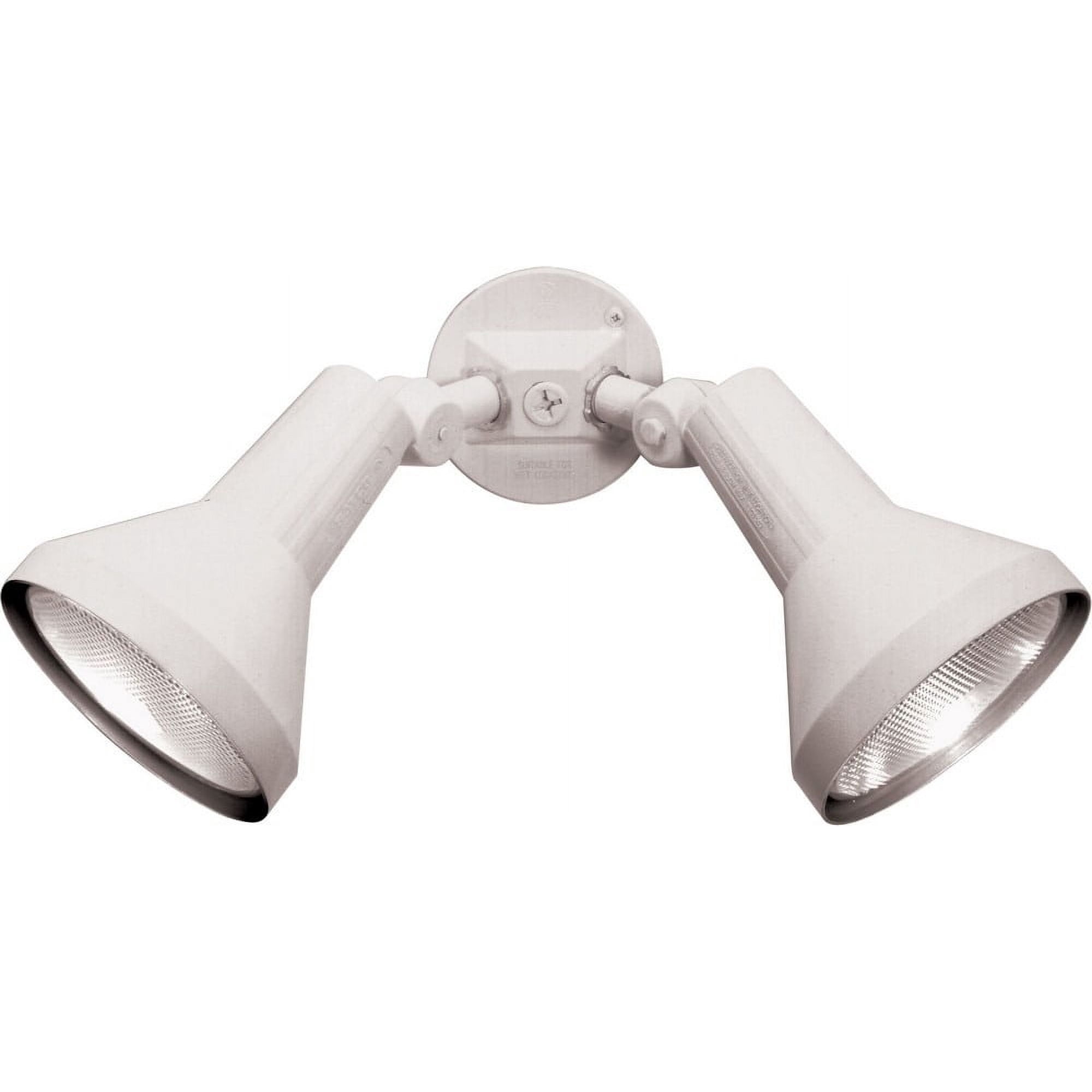 2-Light 15-in Flood Light Exterior PAR38 w/ Adjustable Swivel White Finish