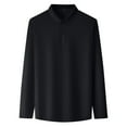 thumbnail image 3 of Mens Dress Shirt Solid Long Sleeve Hidden Placket No Iron White Business Work Shirt Spring Fall Black 165/105, 3 of 5