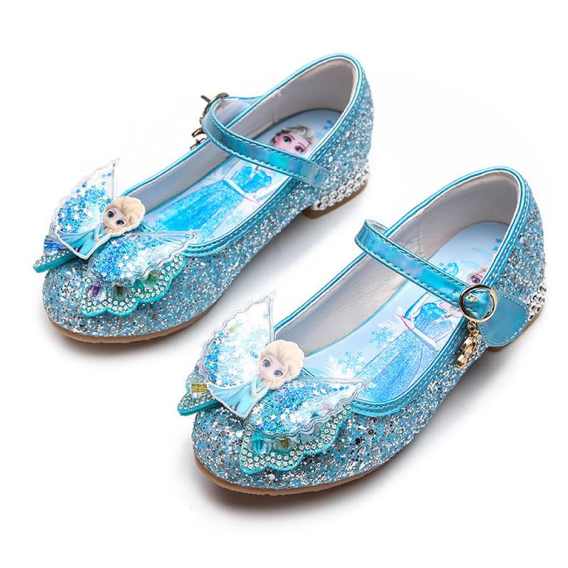 Girls elsa Dress Shoes Wedding Party Heel Princess Shoes for Kid ...