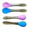 Nutrichef 2Piece Baby & Toddler Spoon Set, Wooden Spoon Set W/ Soft Curved Food Grade Silicone Head