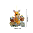 thumbnail image 2 of A Easter Bunny Hanging Ornament With 2D Flat Acrylic Design And Lightweight Material For Car Rearview Mirror And Backpack Decor, 2 of 7