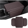 thumbnail image 1 of Yazoeia Car Center Console Cover, Leather Vehicle Car Armrest Protector Cushion with 2 Side Storage Pockets, Comfortable Auto Interior Decorative Accessories, Universal for SUV, Truck, CJC912-116094, 1 of 6