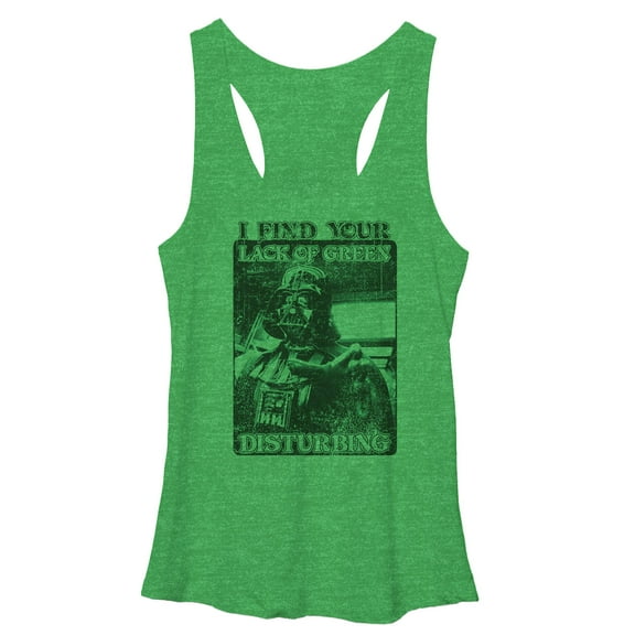 Women's Star Wars Darth Vader St. Patrick's Lack of Racerback Tank Top Envy Green X Large