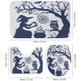 thumbnail image 3 of 4Pcs Cartoon Owl Witch Shower Curtain Sets Bathroom Decor, Horror Bat Cobweb Halloween Cauldron Shower Curtain with Non Slip Rug, Toilet Lid Cover, Bath Mat and 12 Hooks 72W x 72L, 3 of 8