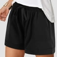 thumbnail image 2 of vigerkar Casual Shorts for Women Comfy Elastic Waist Drawstring Pocket Shorts Pants Black, L, 2 of 9