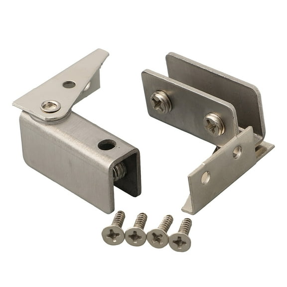 2Pcs Non-Perforated Glass Door Hinge Display Cabinet Glass Cabinet Hinge Side