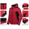 thumbnail image 7 of Little Donkey Andy Men's Waterproof Softshell Jacket with Detachable Sleeves and Hood, Fleece Mountain Ski Snow Rain Coat Red Size L, 7 of 7