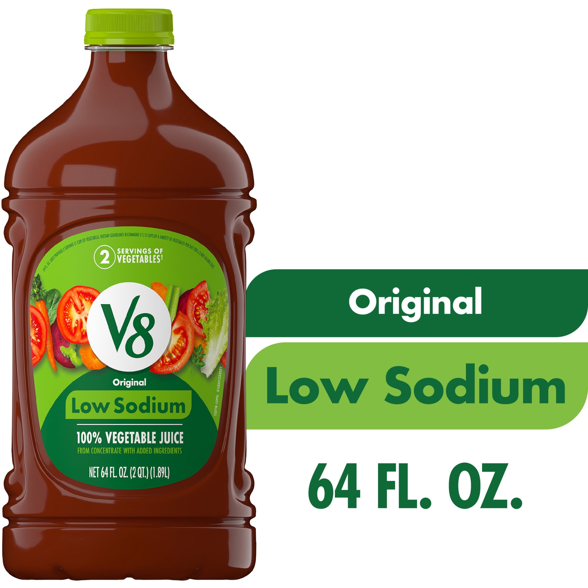 V8 Original 100% Vegetable Juice, 46 fl oz Bottle, Gluten Free