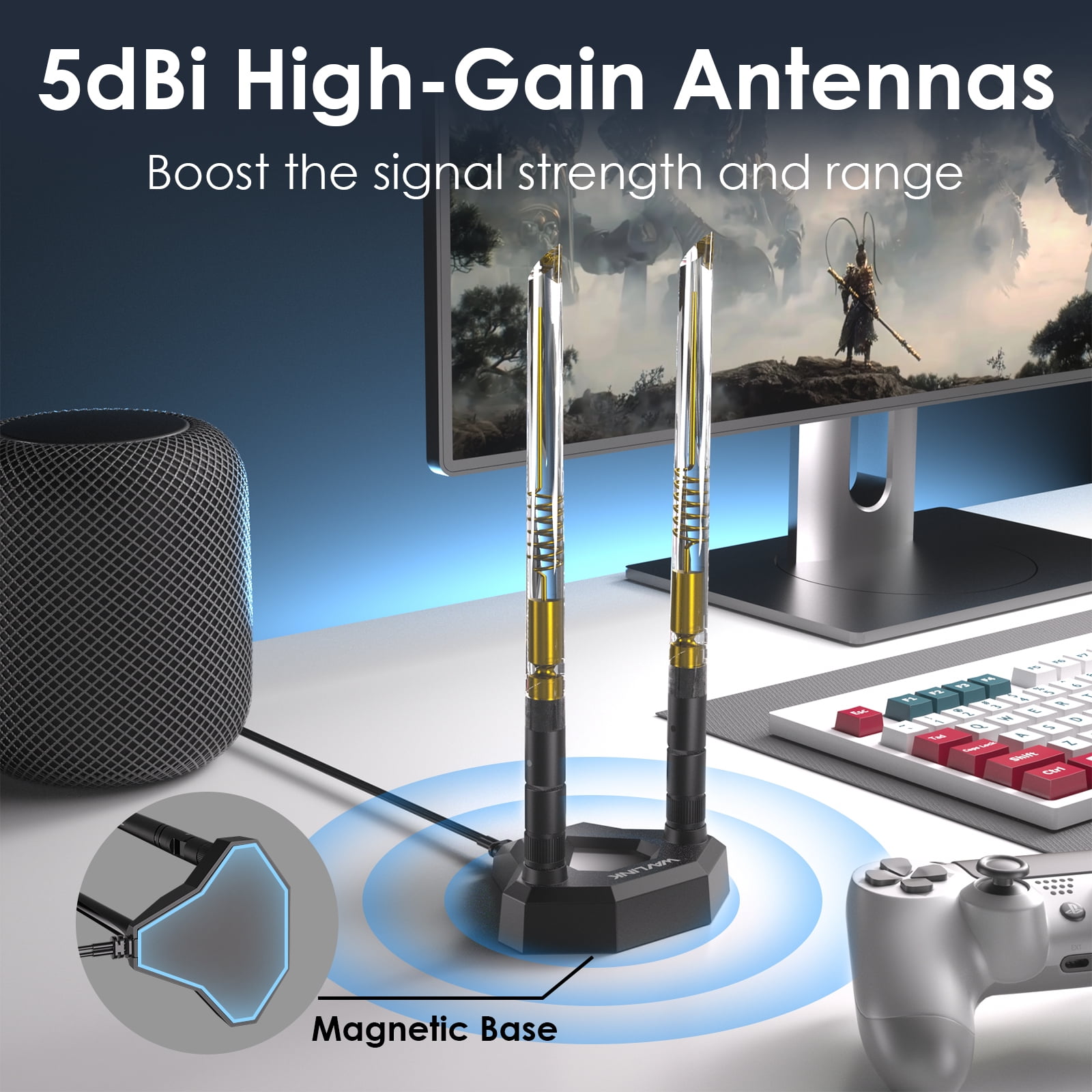 WAVLINK Tri-band WiFi Antenna/Bluetooth Extension Antenna – 6GHz