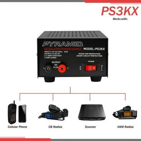 PYRAMID PS3KX - Bench Power Supply, AC-to-DC Power Converter (2.5 Amp)