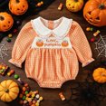 thumbnail image 2 of HCNTES My 1st Halloween Newborn Baby Girl Pumpkin Romper Dress Tutu Infant Halloween Outfits Fall Winter Clothes (Orange,3-6 Months), 2 of 9
