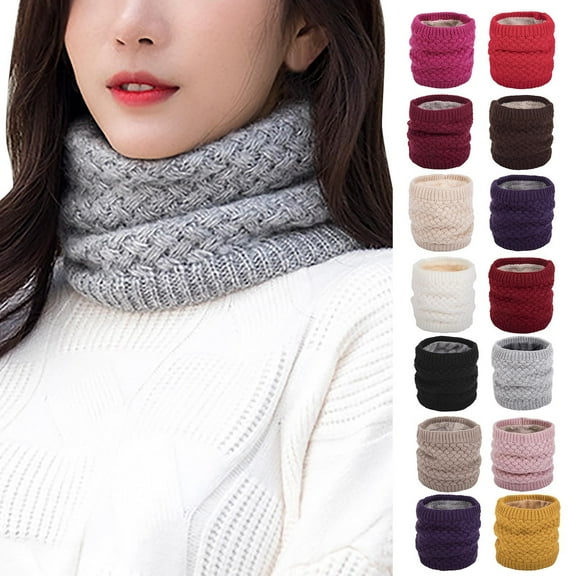 Couples Winter Knit Scarf Cowl Neck Design Patchwork Style Cotton Shawl Ring