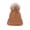 Khaki, variant on Boys And Girls 2-6 Years Fashion Solid Color Cute Outdoor Warm Knit Pompom Hat Red