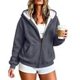 thumbnail image 5 of Luvrsol Hoodiess for Women Plus Size Zip Front Sweatshirt Jacket with Fleece Drawstring Pockets Winder Outerwear L-5XL, 5 of 7