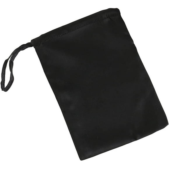 EcoNesxp Pack of 1 Small Silk Gift Bags with Drawstring Jewelry Solid Color Dyed Bags Multicolor Silk Travel Bags and Gift Bags Black