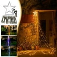 thumbnail image 3 of AYktou Christmas Tree Lights 11.48ft 10 Lines LED Waterfall Lights Waterproof Xmas Tree Topper Lights with Remote and USB Powered Christmas Lights for Halloween Xmas Year Holiday,Yellow, 3 of 8