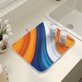 thumbnail image 4 of Yayeee Dish Drying Mat for Kitchen Counter 18" x 24" Microfiber Super Absorbent Coffee Decorative Pad, Orange Abstract Wavy, 4 of 9