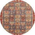 thumbnail image 1 of Ahgly Company Tapis Rond Abstrait Rouge Brique, 8 Pieds Rond, 1 of 6