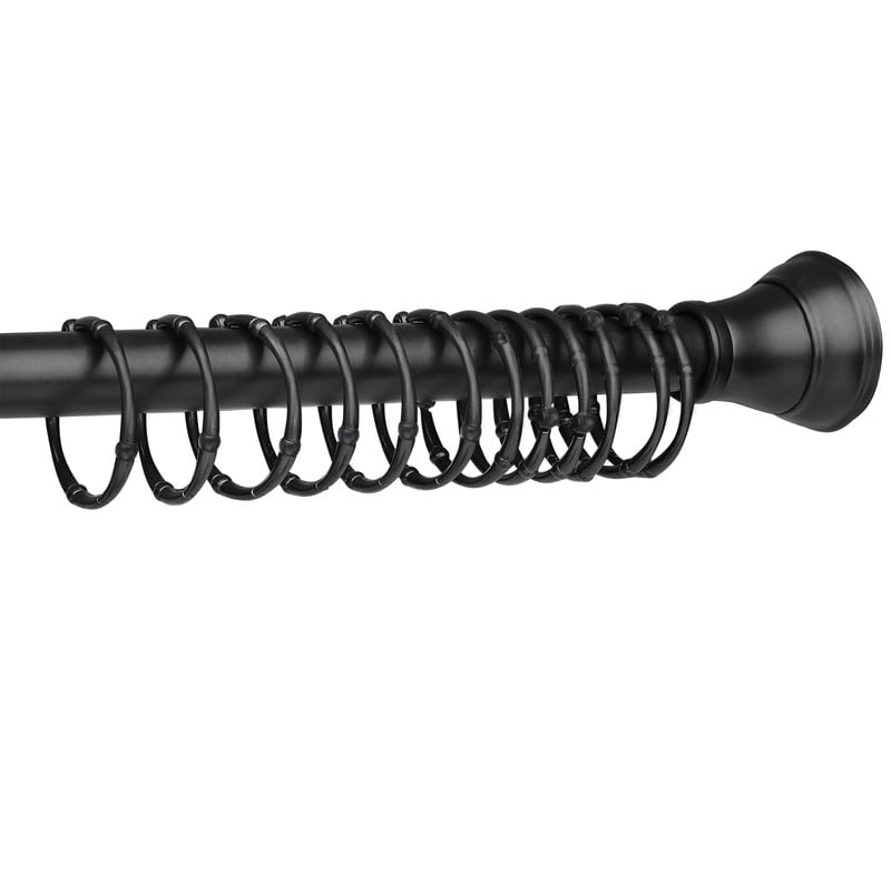 Utopia Alley Shower Victoria Curtain Rings, Rustproof Zinc Shower Curtain Rings for Bathroom Shower Rods Curtains - Set of 12- Black