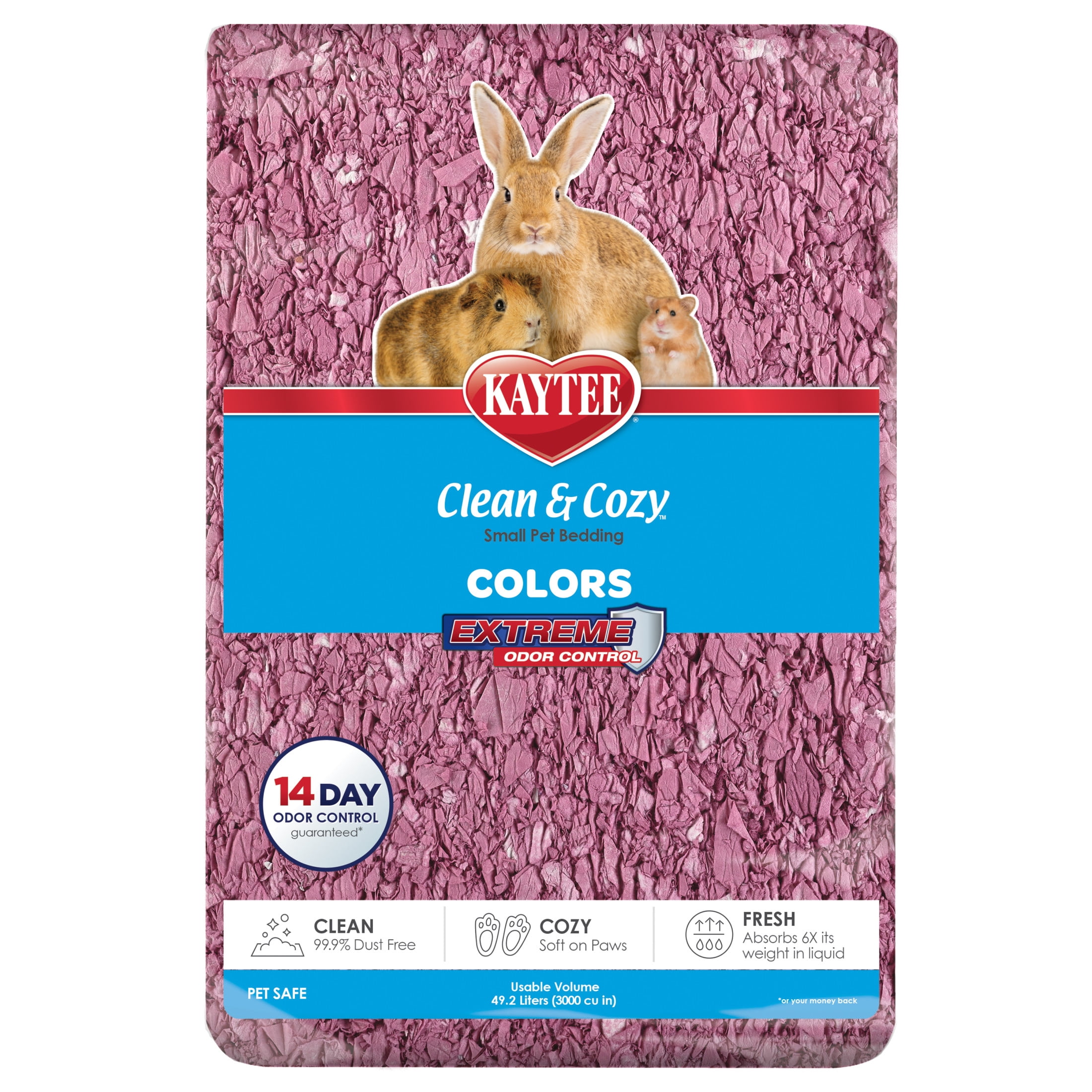 (4 pack) Kaytee Clean & Cozy Colors Bedding Plum 49.2 Liters