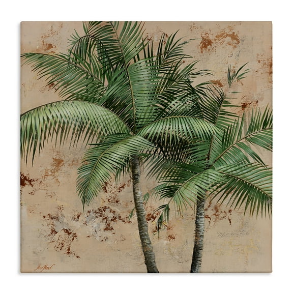 Stupell Industries Leafy Palm Fronds Botanical & Floral Painting Gallery Wrapped Canvas Art Print Wall Art, 17 x 17