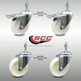 thumbnail image 2 of 4 Inch SS Nylon Wheel 3/8 Inch Threaded Stem Caster Set 2 Total Lock Brake SCC, 2 of 2
