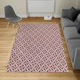 thumbnail image 2 of Modern Turkish Area Rug, Retro 60s 70s Vintage Geometrical Rounds Triangles Pattern Art Image, Soft Carpet for Living Room Decor with Distressed Look, 4' X 5.7', Pale Almond, by Ambesonne, 2 of 4