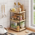 thumbnail image 6 of Fairy Kitchen Countertop Organizer, 3-Tier Wood and Metal Shelf, 11.8"x11.8"x19" for Home & Office, 6 of 8
