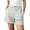 Gray, variant on Striped Summer Shorts for Women Button Closure Elastic Waist Casual Shorts with Pockets