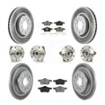 thumbnail image 1 of Transit Auto Front Rear Hub Bearings Assembly Coated Disc Brake Rotors and Semi-Metallic Pads Kit (10Pc) for Car Volvo S60 XC70 V70 S80 - Left Right Side (Driver Passenger) KBB-112006, 1 of 11