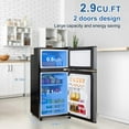 thumbnail image 6 of 2.9 Cu.ft Mini Fridge with Freezer, 2 Door Compact Refrigerator, Adjustable Thermostat Freezer&nbsp;Fridge for Living Room, Kitchen and Apartment, Black, 6 of 6