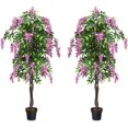 thumbnail image 1 of Costway 2 PCS 6 FT Artificial Wisteria Silk Tree Pink Flower Indoor-Patio Home, 1 of 10