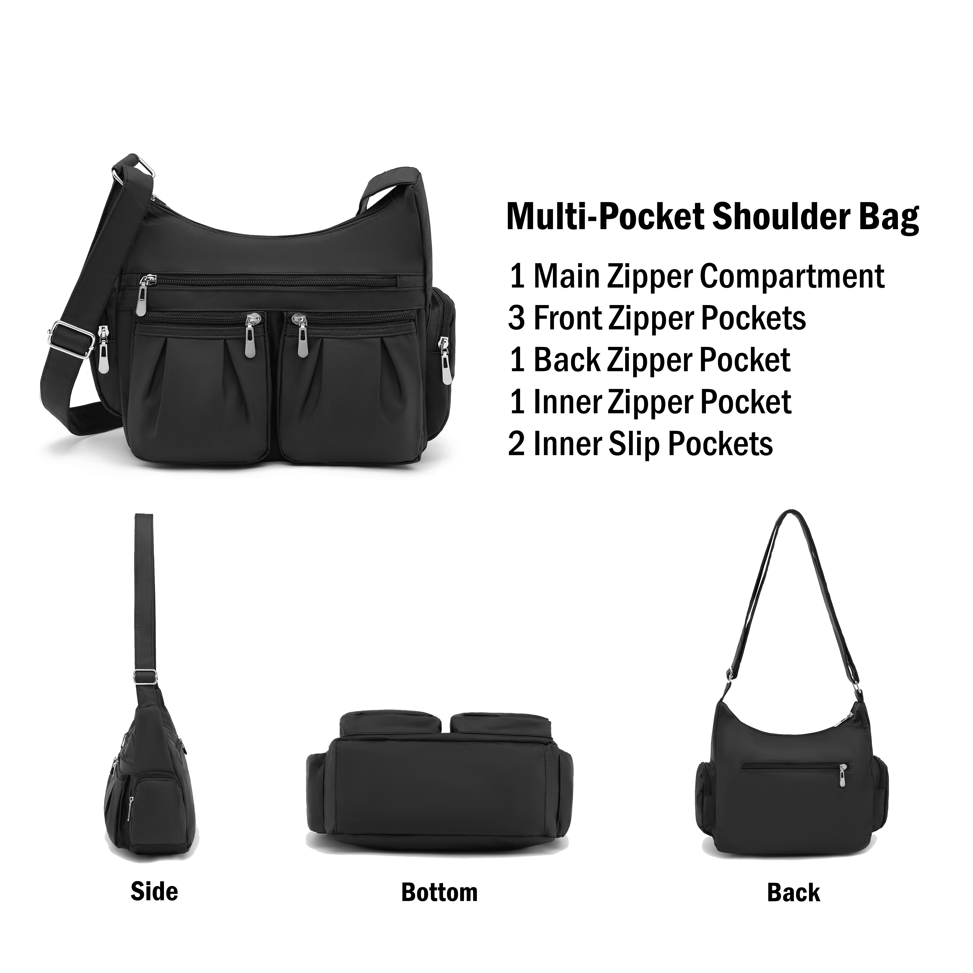 Scarleton Multi Pocket Shoulder Crossbody Bags for Women, Handbags for Women, H1407