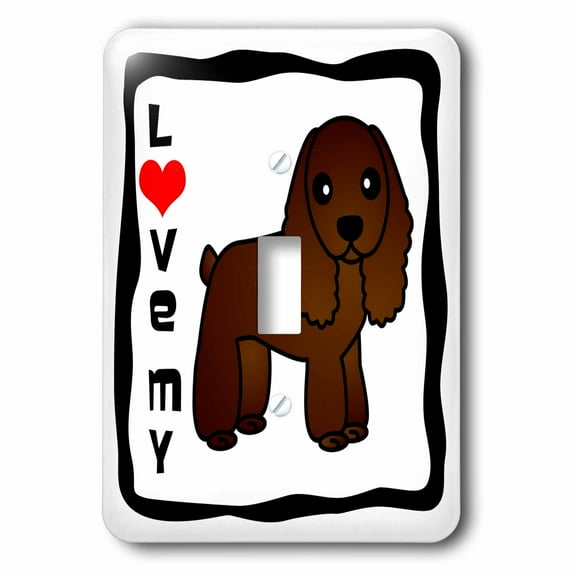 3dRose, Love My Cocker Spaniel Chocolate, single toggle switch