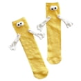 thumbnail image 3 of Par de Calcetines Magneticos MagSoxYellow 2Pares Blanco 5-9.5US Animados Calcetines Tubo Medio Magnéticos Poliéster., 3 of 5