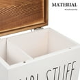 thumbnail image 3 of Porta toallas sanitarias de madera con tapa: organizador de productos femeninos para guardar toallas sanitarias, accesorio discreto para baño pequeño., 3 of 6