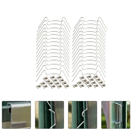 Worgeous 60PCS Greenhouse Glass Pane Fixing Clip Stainless Steel Greenhouse Supply