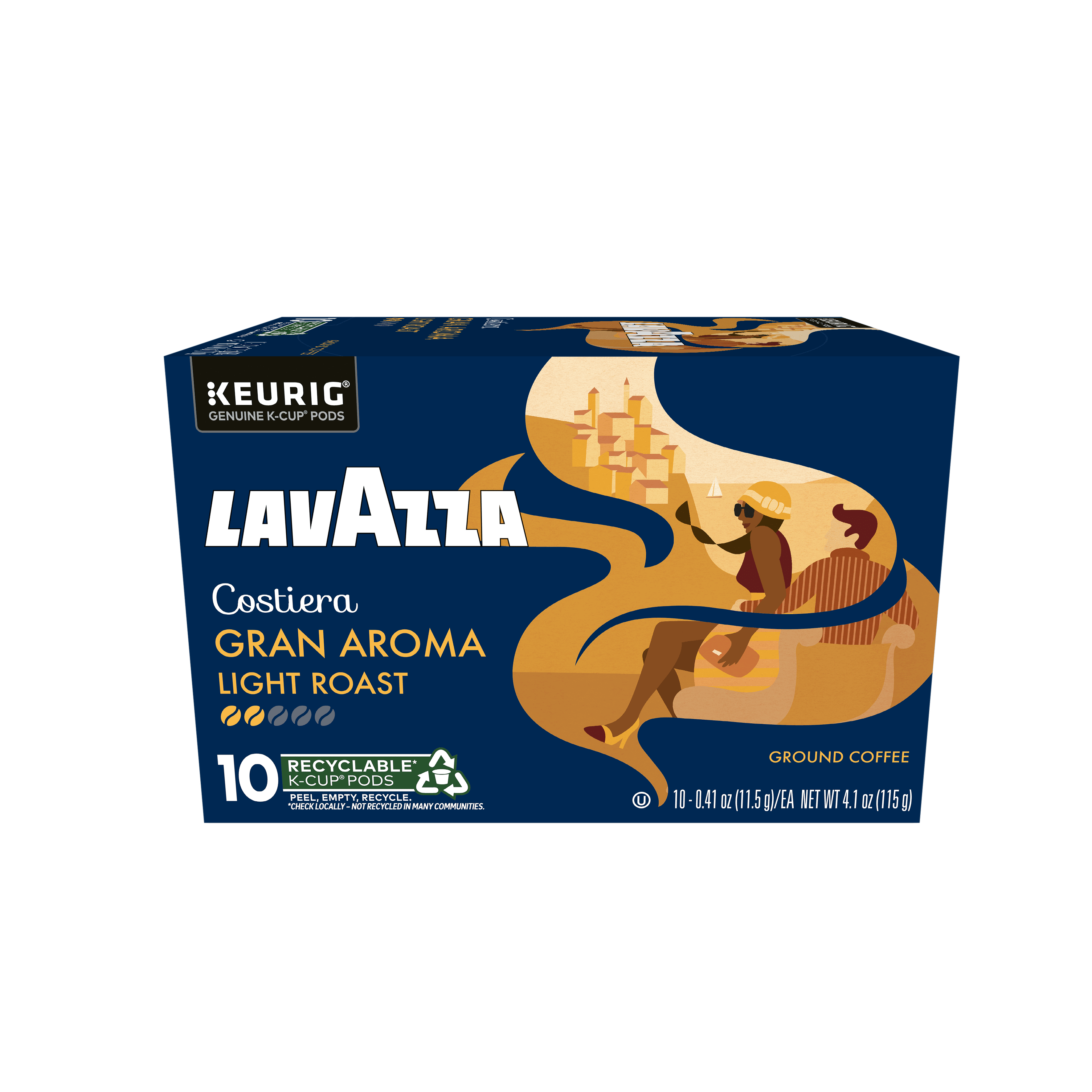 Lavazza Costiera Gran Aroma Keurig K-Cup® Pods, Light Roast, 100% Arabica (60 Pods)