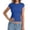 0-Blue214, variant on Women's Fitted Ribbed Cap Sleeve T Shirt Slim Stretch T-Shirt Solid Crew Neck Tee