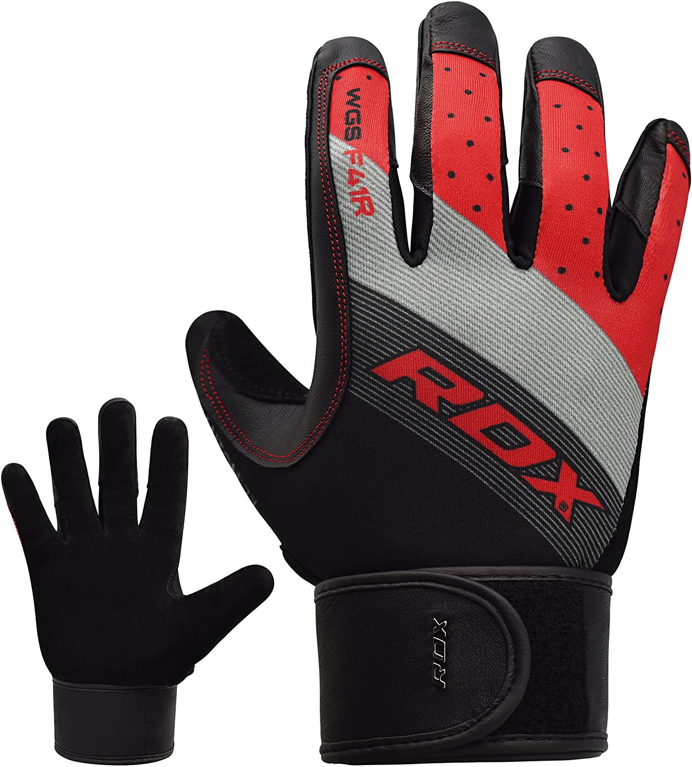Great for Exercise Long Wrist Support with Anti Slip Palm Protection RDX Weight Lifting Full Finger Gym Gloves for Fitness Workout – Breathable Powerlifting and Strength Training Bodybuilding