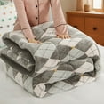 thumbnail image 5 of Aisbo Full Size Quilted Comforter - Geometric Diamond Pattern Microfiber All Season Bedding, Machine Washable, Gray & White, 5 of 8