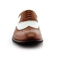 thumbnail image 3 of Ferro Aldo Arthur MFA139001D Mens Wingtip Oxford Spectator Dress Shoes, in Brown & White, Men's Size 8, 3 of 8