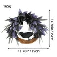 thumbnail image 2 of Halloween Wreath, Halloween Wreaths for Front Door with Purple LED Lights Glitter Crow, Light Up Crow Wreath for Indoor Outdoor Home Party Decorations, 2 of 7
