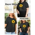 thumbnail image 4 of XCHQRTI Faith T Shirt Plus Women Graphic Tees Sunflower Christian Tops Clothes Short Sleeve, 4 of 7